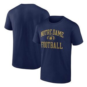 Notre Dame Unisex Medium Fanatics Tee Football Fighting Irish Navy T-Shirt NWOT
